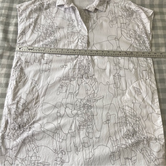 UCHUU cotton boxy dress white grey chunky lightweight sleeveless oversized tunic - Picture 13 of 16